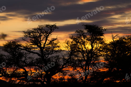Preview: Distant sunset with cloudy background