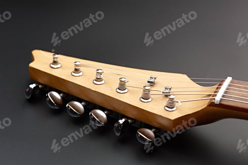 Preview: Electric guitar, closeup view on head