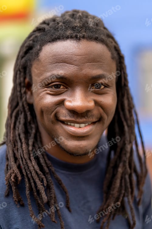 Preview: Close up of african man with dreadlocks