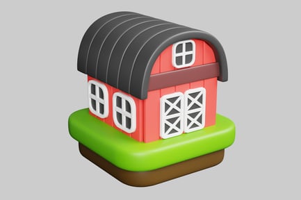 Preview: Cartoon farm barn house