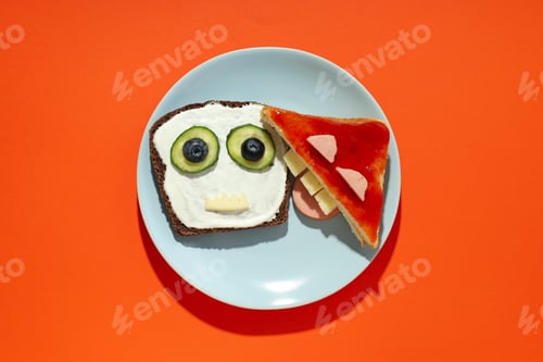 Preview: Tasty breakfast or lunch for kid - toast, food that the child can take with him