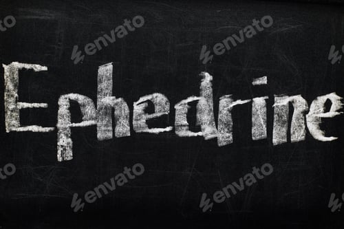 Preview: top view of black chalk board with lettering ephedrine