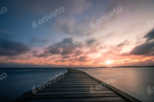 Preview: Sweden, beautiful morning view of a lake, sunrise at vita Sandar Pure nature on the beach