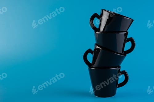 Preview: A tower of black cups. Cup minimalism