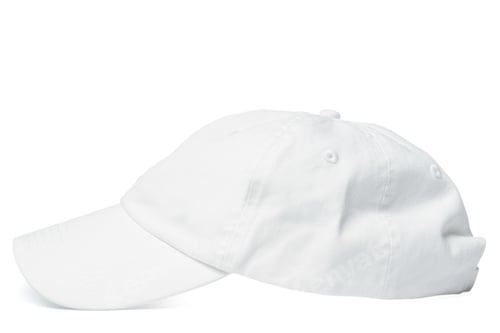 Preview: White baseball cap on white background