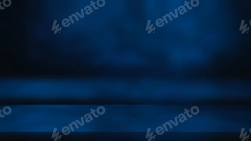 Preview: Empty Dark Concrete wall room studio Background and Floor perspective with blue soft light. Displays