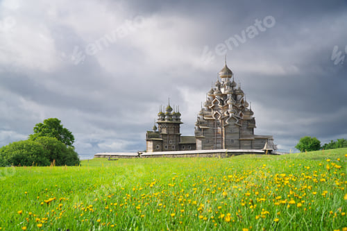 Preview: View of the famous Kizhi Pogost at summer day