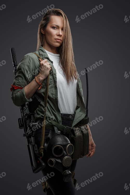 Preview: Brown haired female mercenary in post apocalyptic setting