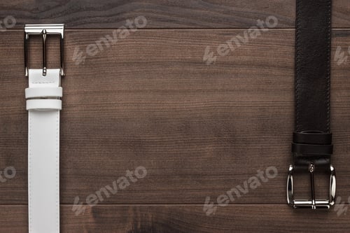 Preview: brown and white leather belts