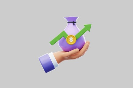 Financial growth in hand concept