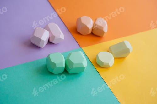 Preview: Wooden colourful cube. Children toys.
