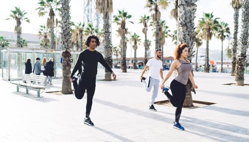 Preview: group of diverse people collaborating together on stretching