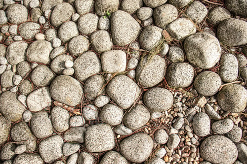 Preview: round cobblestones, stone gray background, stone road