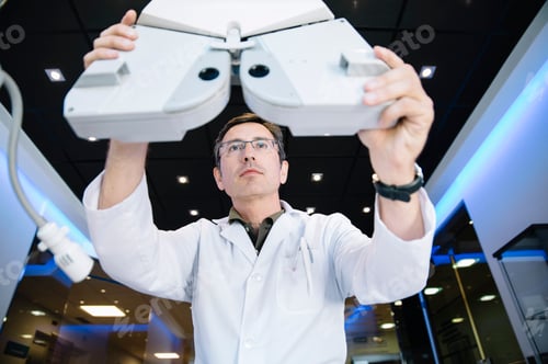 Preview: Eye Doctor examinating a young patient