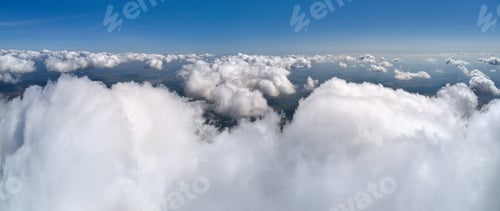 Preview: Aerial view from airplane window at high altitude of earth