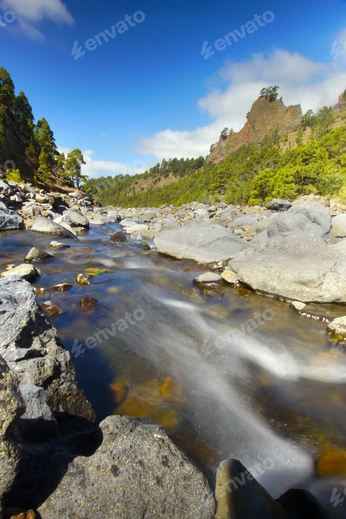 Preview: Taburiente River and Walls Towers, Caldera de Taburiente National Park, Spain