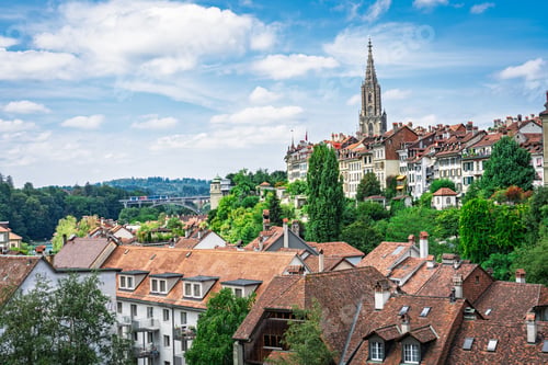 Preview: Stunning Bern, Switzerland Captivating View of the Old City, Tower, and Architectural Splendor