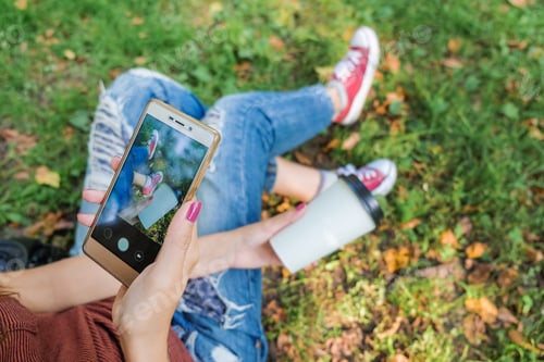 Preview: Hipster Girl Using Her Smartphone. Young Successful Woman Sitting On Social Networks And Read