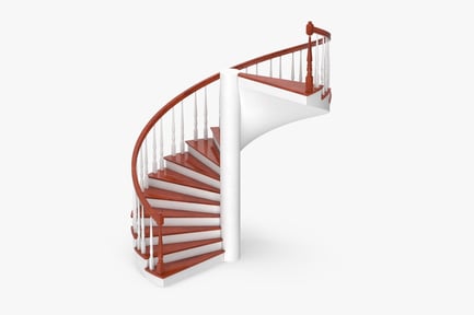 Preview: Elegant Wooden Spiral Staircase for Home