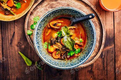 Preview: Thai red vegetarian curry with mushrooms and vegetables