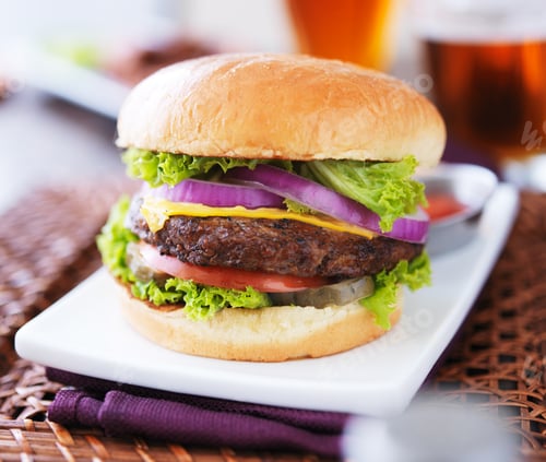 Preview: burger with fries and beer