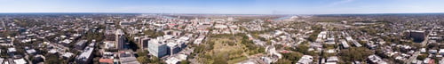 Preview: Aerial 360 degree seamless panorama of downtown Savannah, Georgi