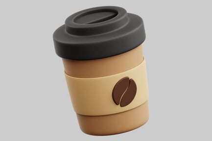 Preview: Coffee cup with lid.