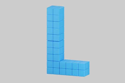Preview: Blue cubes letter l shape