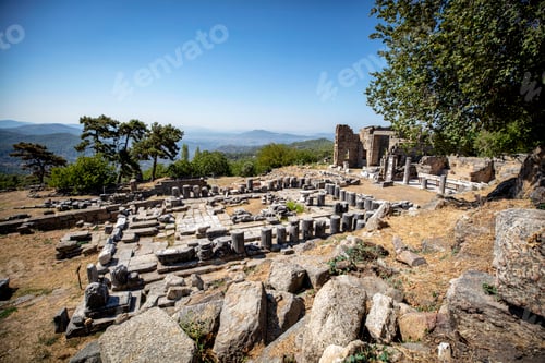 Preview: Labranda archaeological site, the Temple of Zeus Labraundeus, Mugla Province, Turkey.