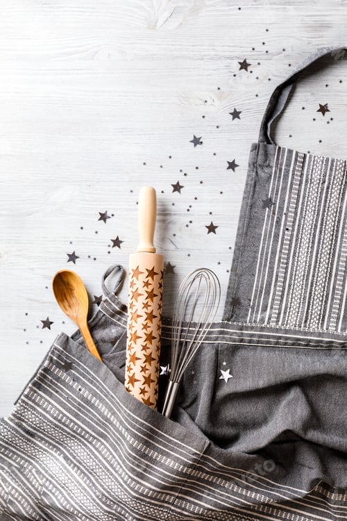 Preview: Kitchen apron on Christmas Background Concept