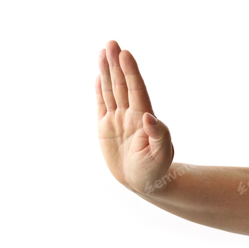 Preview: human hand on white background