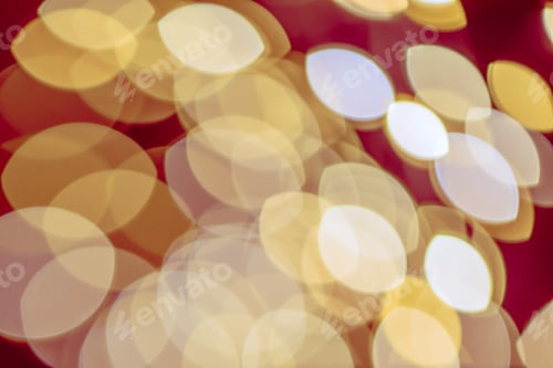 Preview: Orange glitter abstract Christmas light background.