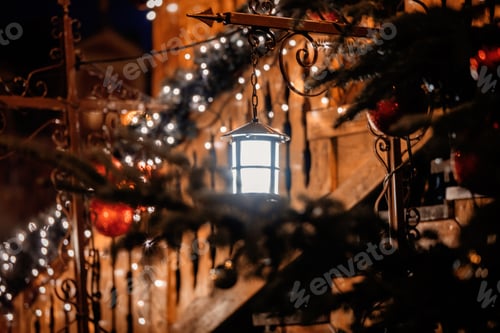 Preview: medieval city lamp in Christmas fair decoration