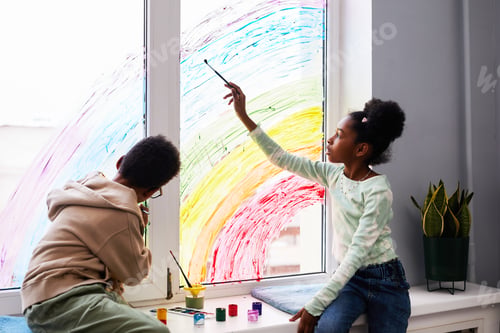 Preview: Children Decorating Window