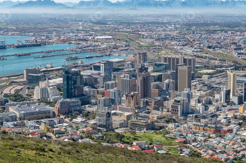Preview: Aerial view of the Central Business District of Cape Town