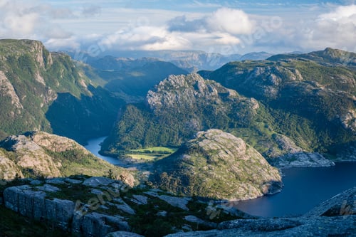 Preview: Summer landscape with a mountain view, Norway