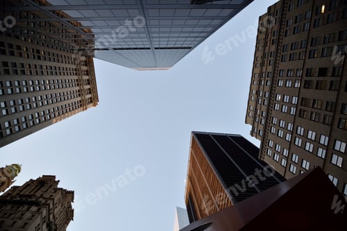 Preview: Looking up downtown city