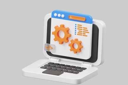 Moderner Laptop mit offenem Browserfenster