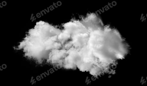 Preview: white clouds isolated on black background