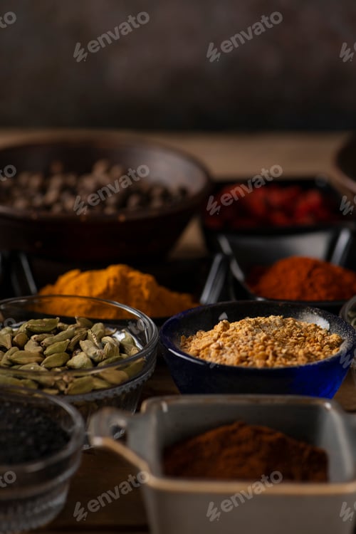 Preview: Spices in different bowls