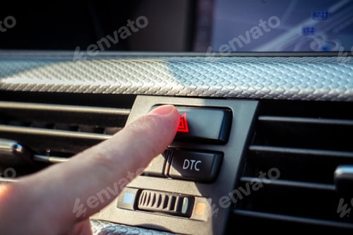 Preview: Car interior design , dashboard buttons Hazard
