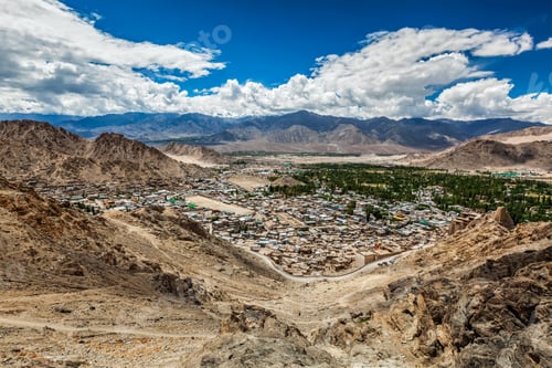 Preview: View of Leh from above. Ladakh, Jammu and Kashmir, India