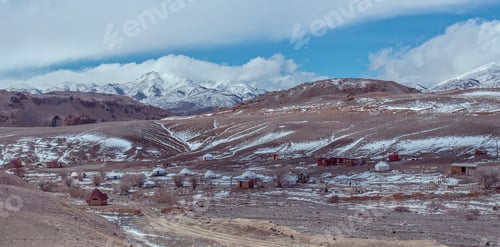 Preview: Altay gher campings under the snowy mountain
