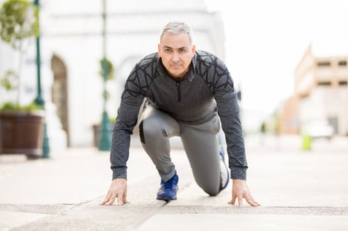 Preview: Fit mature man ready for his run in the city