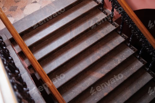 Preview: Stone luxury staircase top view