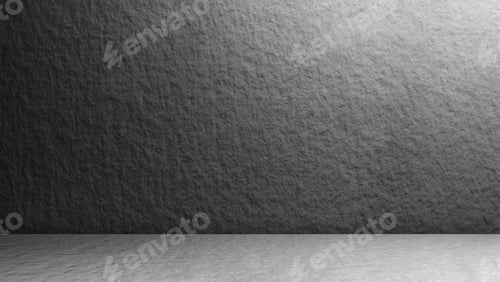 Preview: Dark empty room with stucco wall and cement floor with light texture background.