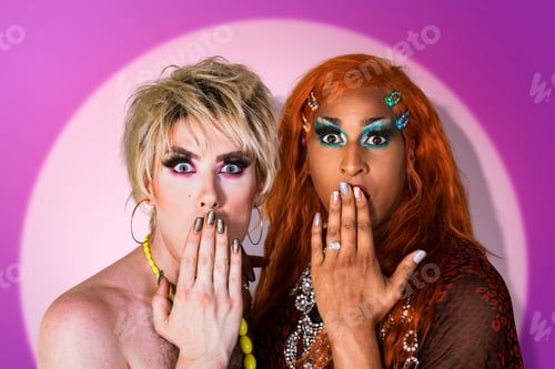 Preview: Drag queens portrait, surprised face expression