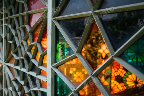 Preview: Stained-glass window panel