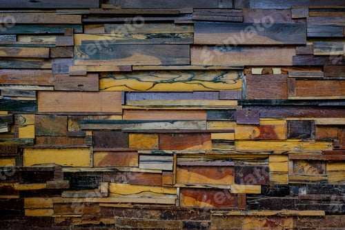 Preview: Old walls are made of different types of wood texture background
