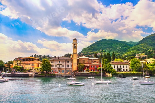 Preview: Cernobbio town, Como Lake district landscape. Italy, Europe.